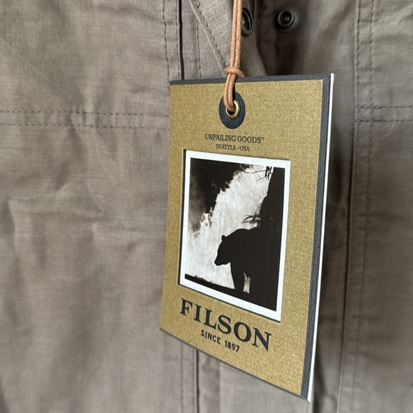 Filson Moorcroft jacket NEW Lightweight Taupe hood hoodie cotton gray taupe XS - Picture 9 of 10